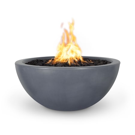The Outdoor Plus 38 Round Luna Fire Bowl - GFRC Concrete - Gray - Match Lit - Liquid Propane OPT-LUNFO38-GRY-LP